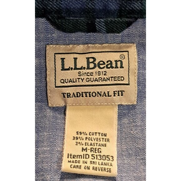 L.L.Bean Plaid Flannel Sirt Mens M Traditional Fit Lightweight Gorpcore Outdoors - Picture 3 of 15